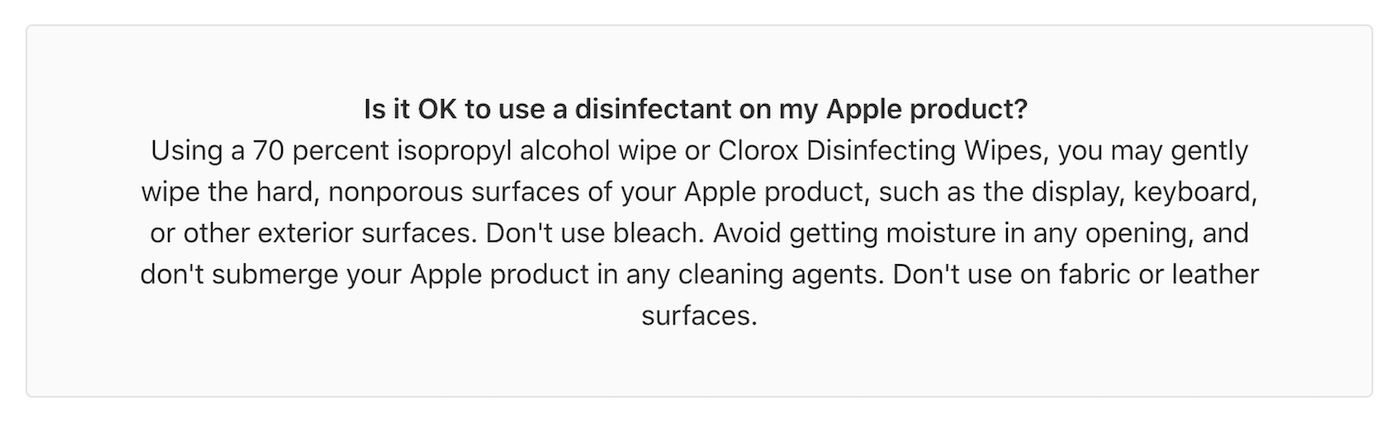 Apple zaleca czyścić iPhone'y bakteriobójczym alkoholem. Jednak informację widzą tylko wybrani 2