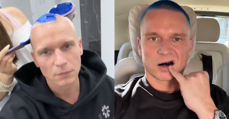 Bart Pniewski zaszalał z fryzurą. Różowe włosy zamienił na BŁĘKIT [ZDJĘCIA]