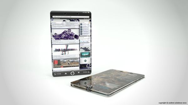 Szklany smartfon (fot. behance.net)