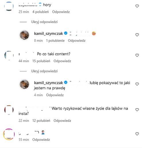 Szymczak chwali się ekstremalnymi treningami. Fani komentują
