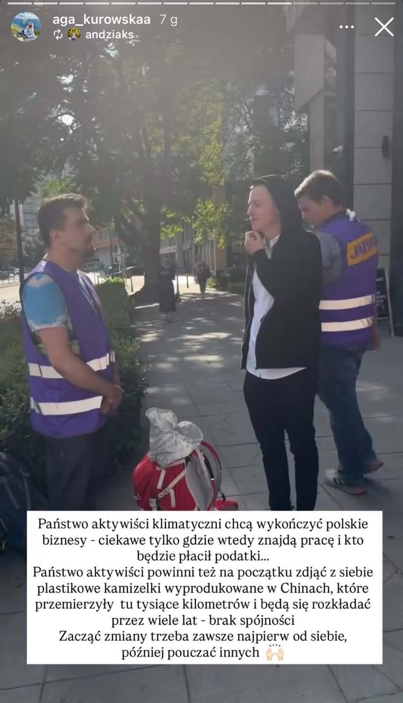 Wpis matki Andziaks nt. akcji ruchu klimatycznego