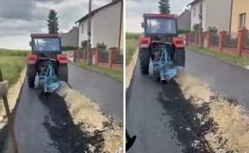 Rolnik z Gliwic przyznaje, że zniszczył asfalt. "To moja własność"