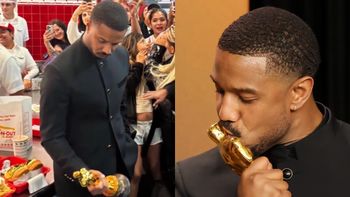 Michael B. Jordan po Oscarach poszedł z wygraną statuetką do... FAST FOODU. Akademia poskąpiła na cateringu? (WIDEO)