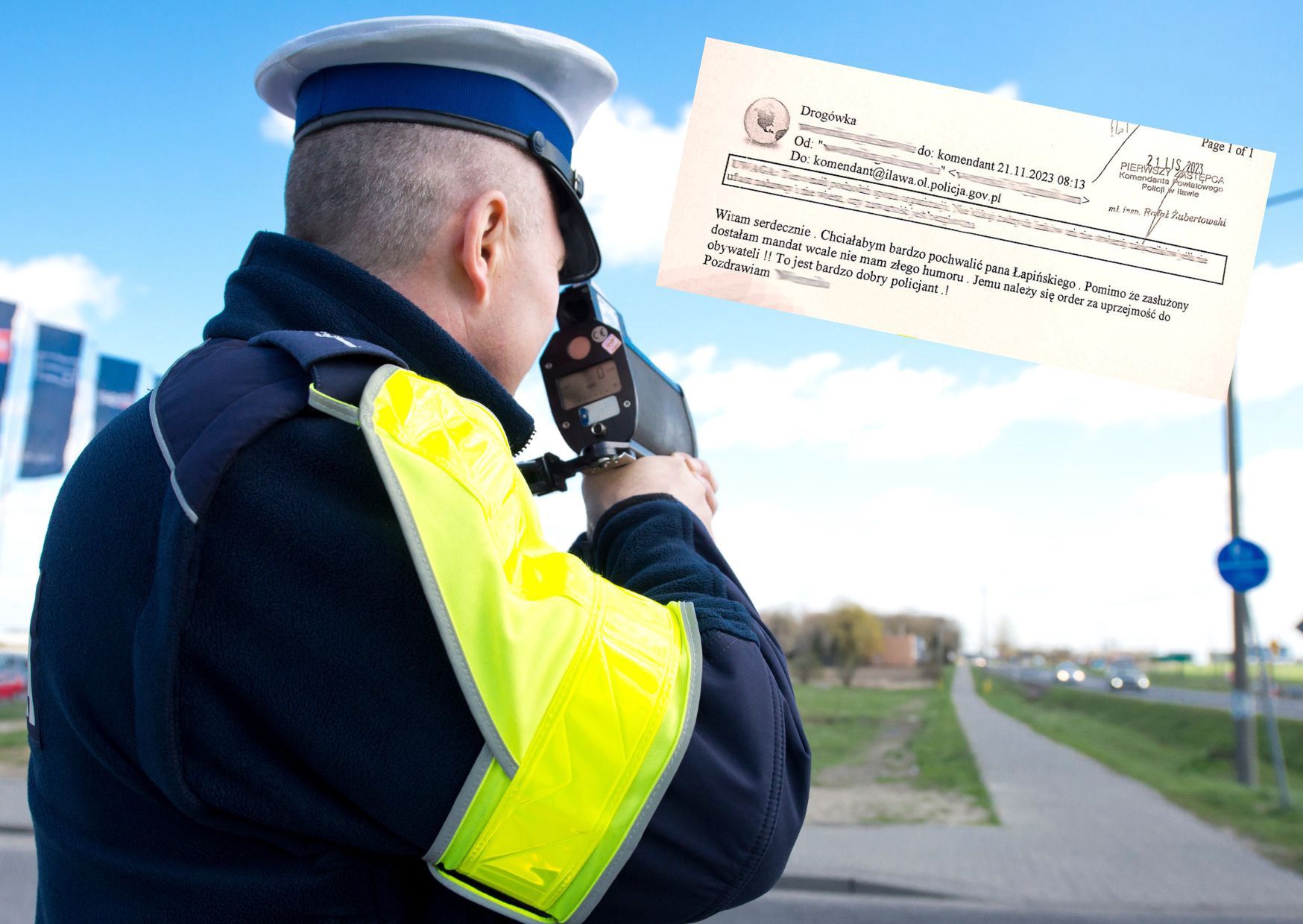 Dostała mandat, tak podziękowała policjantom