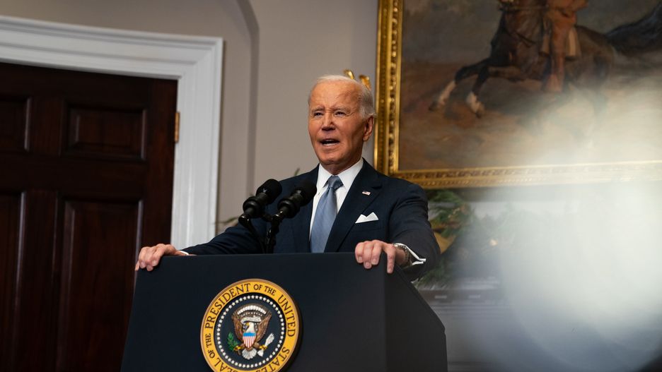 WASHINGTON,DC - DECEMBER 8: President Joe Biden addresses the nation from the Roosevelt Room at the White House following the fall of the Assad regime in Syria on December 8, 2024. (Photo by Allison Robbert for The Washington Post via Getty Images)