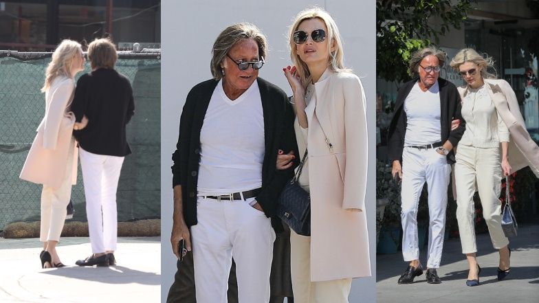 74-letni Mohamed Hadid przyłapany na spacerku pod ramię z dużo młodszą blond pięknością (FOTO)