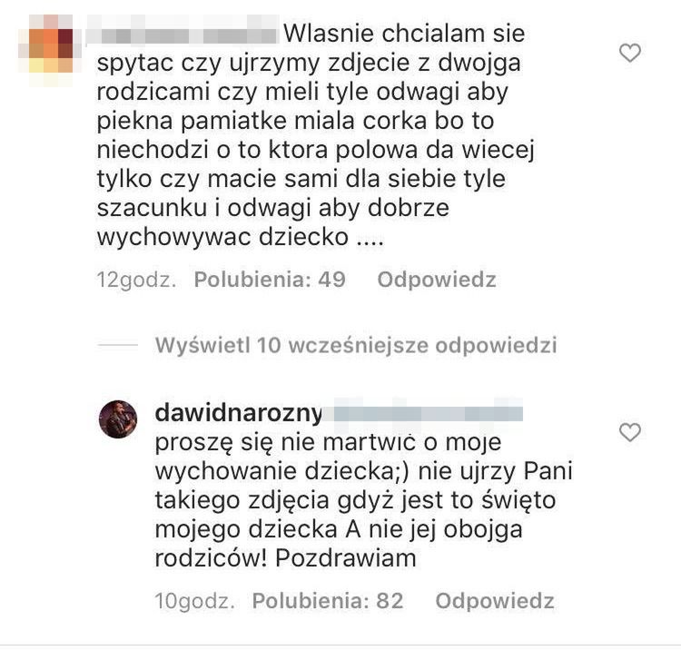 Dawid Narożny wyciął eksmałżonkę z komunijnego zdjęcia