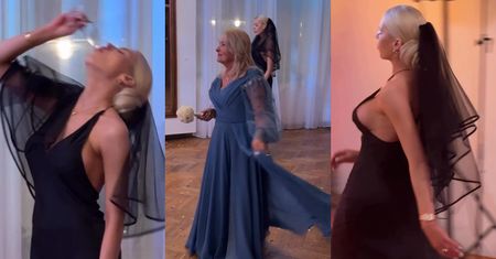Przyodziana w czarną suknię i WELON Julia von Stein bawiła się na trzecim ślubie babci! "A ja dalej sama" (WIDEO)