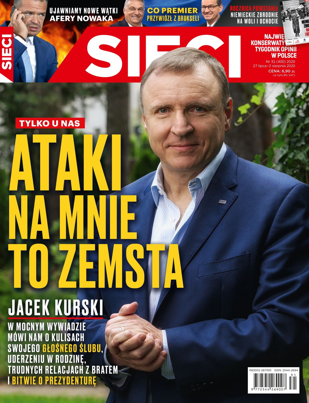 Jacek Kurski na okładce tygodnika "Sieci" 