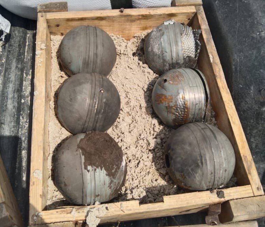 Submunition from a cluster warhead in Ch-101