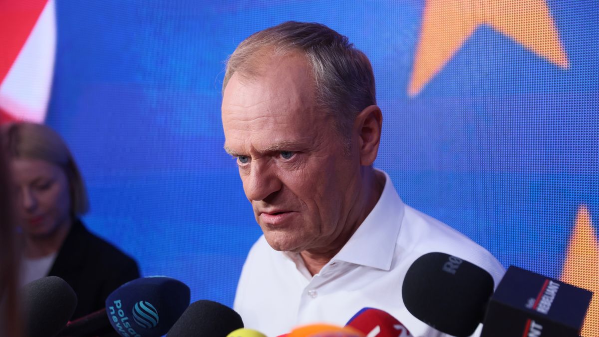 Donald Tusk podczas wieczoru wyborczego