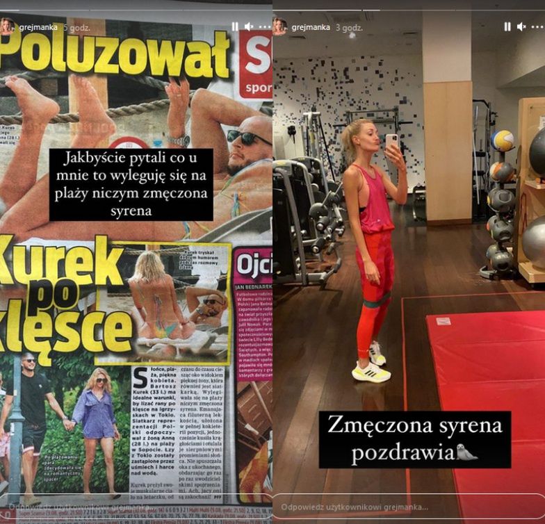 Wyluzowana Anna Kurek śmieszkuje ze zdjęć paparazzi