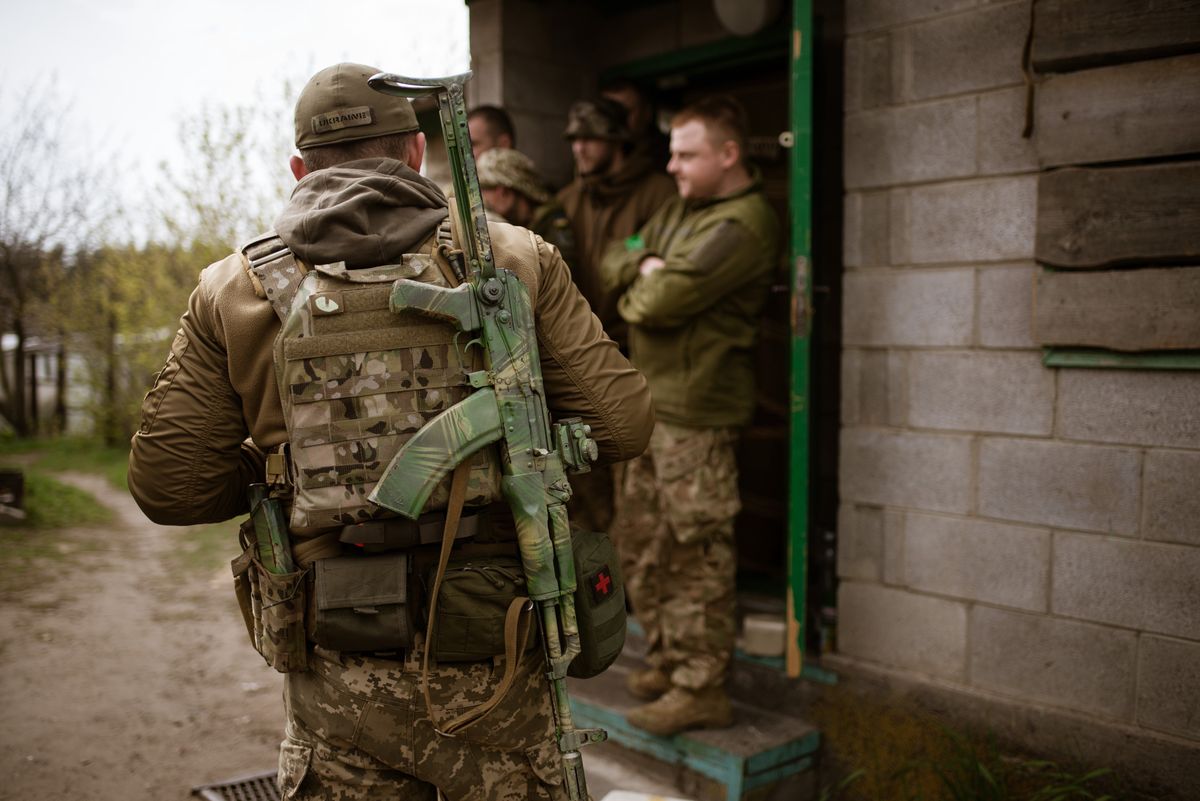 Ukraińscy żołnierze w Doniecku, kwiecień 2023