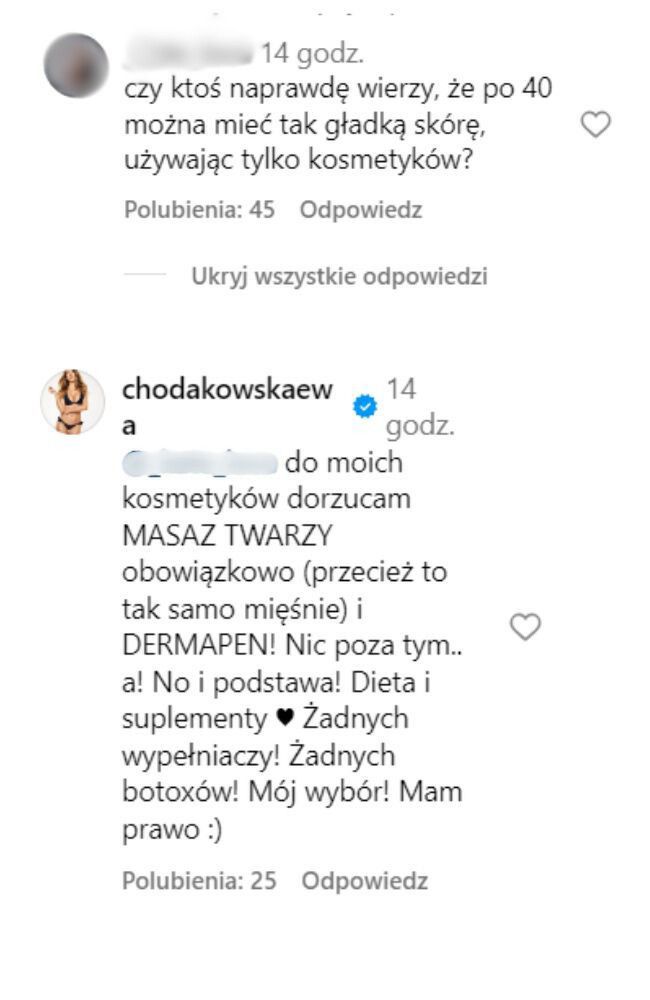 Ewa Chodakowska w komentarzach