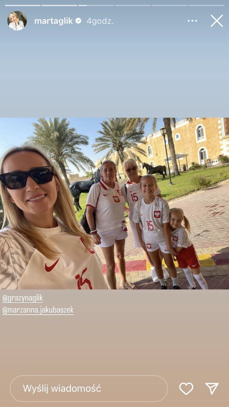 Marta Glik z rodziną na Mistrzostwach Świata w piłce nożnej w Katarze