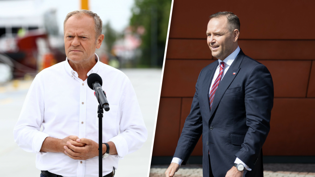 Premier Donald Tusk i Karol Nawrocki