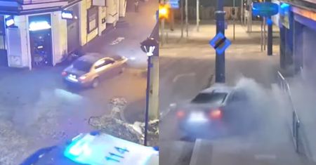 Uciekał przed policją. Rozbił bmw w centrum miasta. Jest nagranie