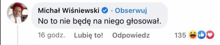 Michał Wiśniewski nie będzie głosować na Konfederację