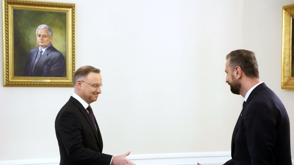 Konsultacje ws. nowego rządu w Pałacu Prezydenckim. Na zdjęciu Andrzej Duda i Władysław Kosiniak-Kamysz