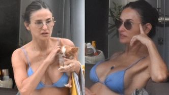 Paparazzi "przyłapali" Demi Moore na jachcie przyjaciół. 60-letnia aktorka ma ZABÓJCZĄ sylwetkę (ZDJĘCIA)