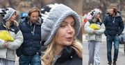 Agnieszka Woźniak-Starak w wełnianej czapce spaceruje w centrum Warszawy z ukochanym u boku (ZDJĘCIA)