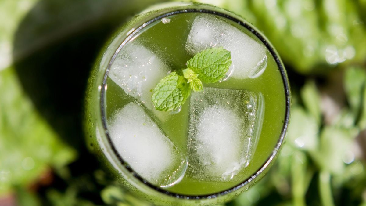 Prof. Stachowska z jadalnych chwastów w ogrodzie robi koktajl