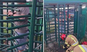 Niebywałe sceny. Kibic poszedł na stadion. Po chwili przyjechała straż