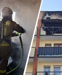Mężczyzna uciekał przez balkon. W mieszkaniu doszło do pożaru