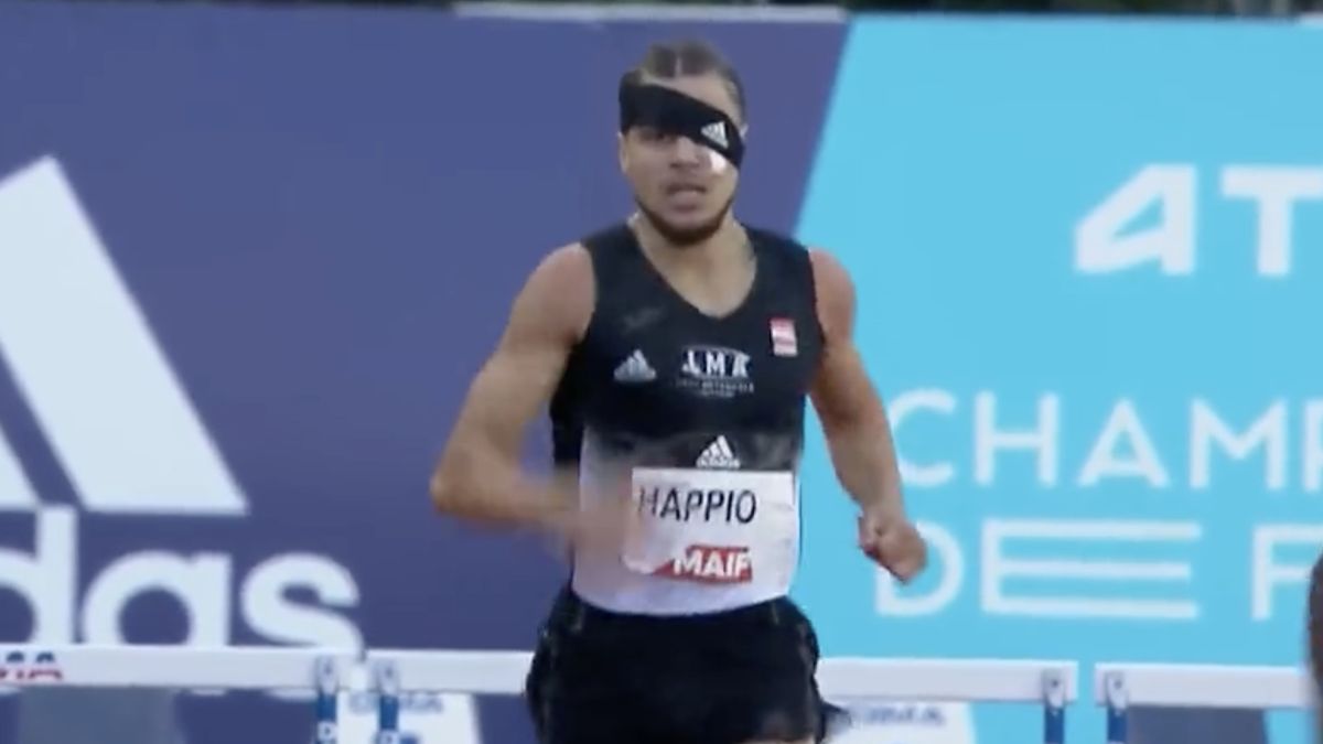 Wilfried Happio podczas biegu o mistrzostwo Francji 