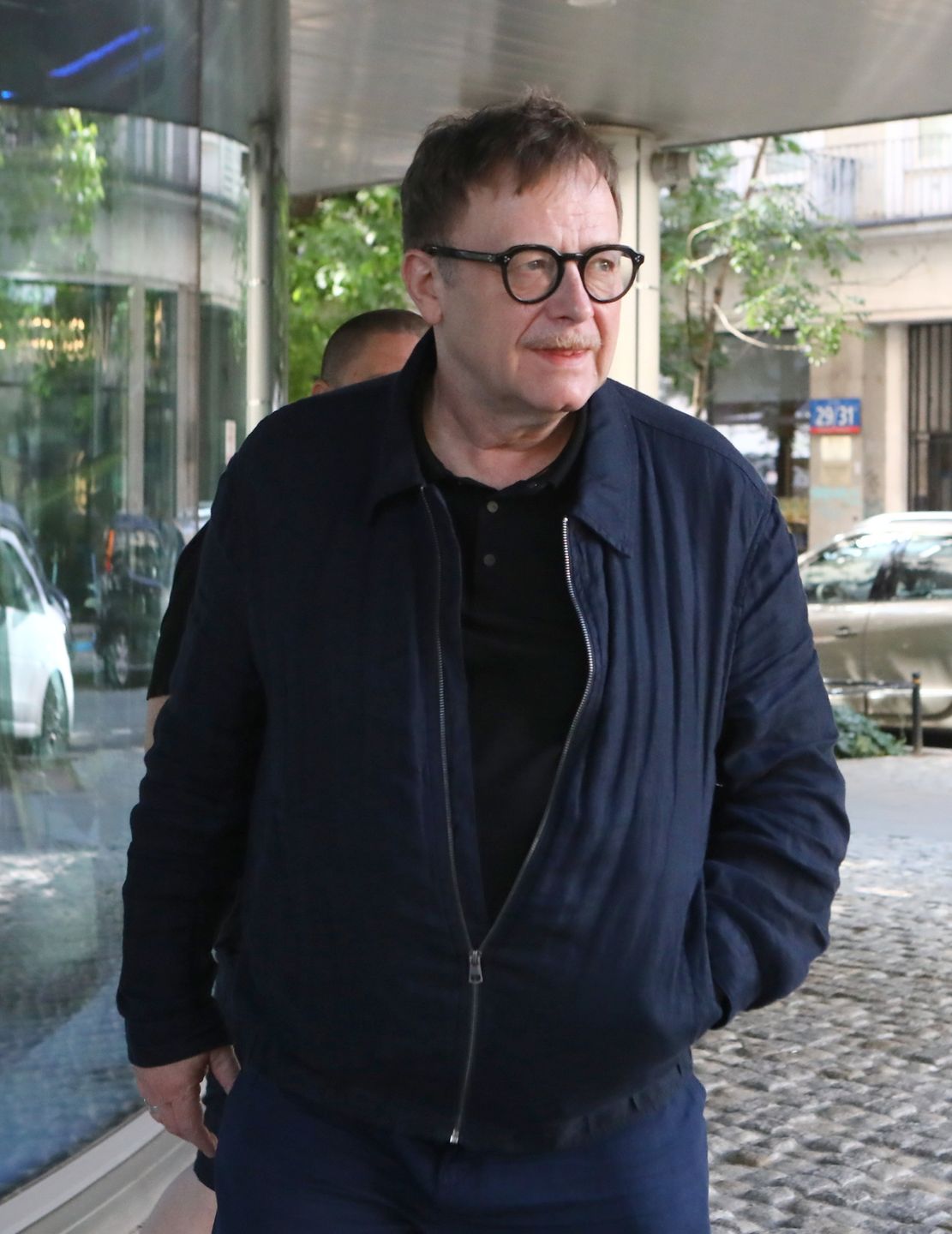 Olaf Lubaszenko przed studiem "Dzień Dobry TVN"