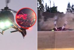 Helikopter runął na drogę. Dramatyczne nagranie z USA