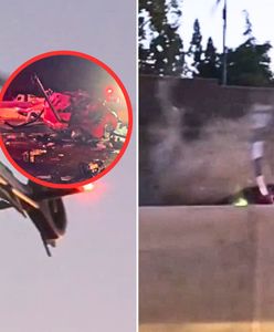 Helikopter runął na drogę. Dramatyczne nagranie z USA