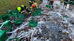 Tysiące rozbitych butelek piwa na drodze. Niecodzienny incydent w Zachodniopomorskiem