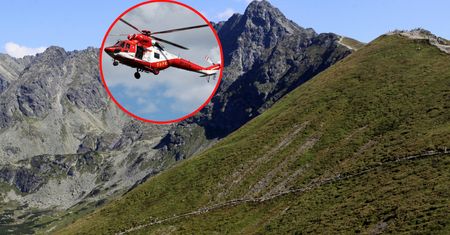 Akcja służb w Tatrach. Turysta spadł 90 metrów ze szlaku