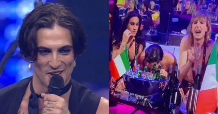 Eurowizja 2022. Damiano David z Maneskin żartuje na scenie z oskarżeń o WCIĄGANIE KOKAINY: "Trzymajcie się Z DALEKA OD STOŁU"