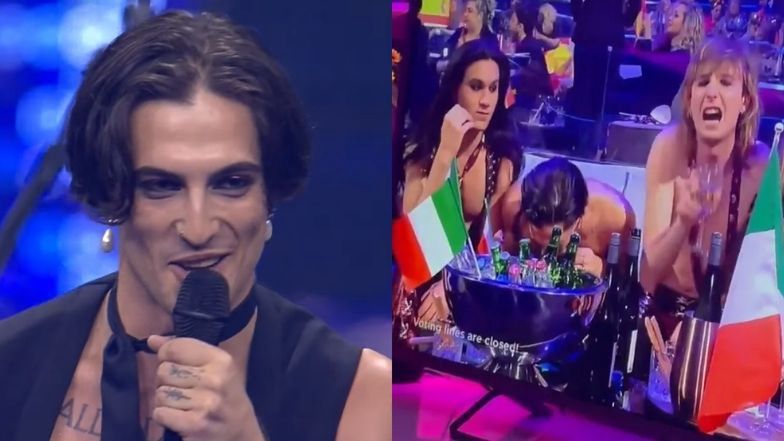 Eurowizja 2022. Damiano David z Maneskin żartuje na scenie z oskarżeń o WCIĄGANIE KOKAINY: "Trzymajcie się Z DALEKA OD STOŁU"