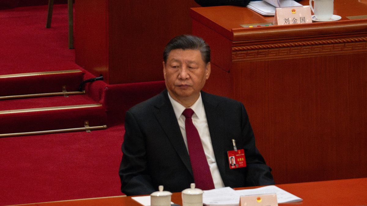 BEIJING, CHINA - MARCH 05: Chinese President Xi Jinping attends the opening of the Second Session of the 14th National People's Congress at the Great Hall of the People in Beijing, China, on March 5, 2024. (Photo by Stringer/Anadolu via Getty Images)