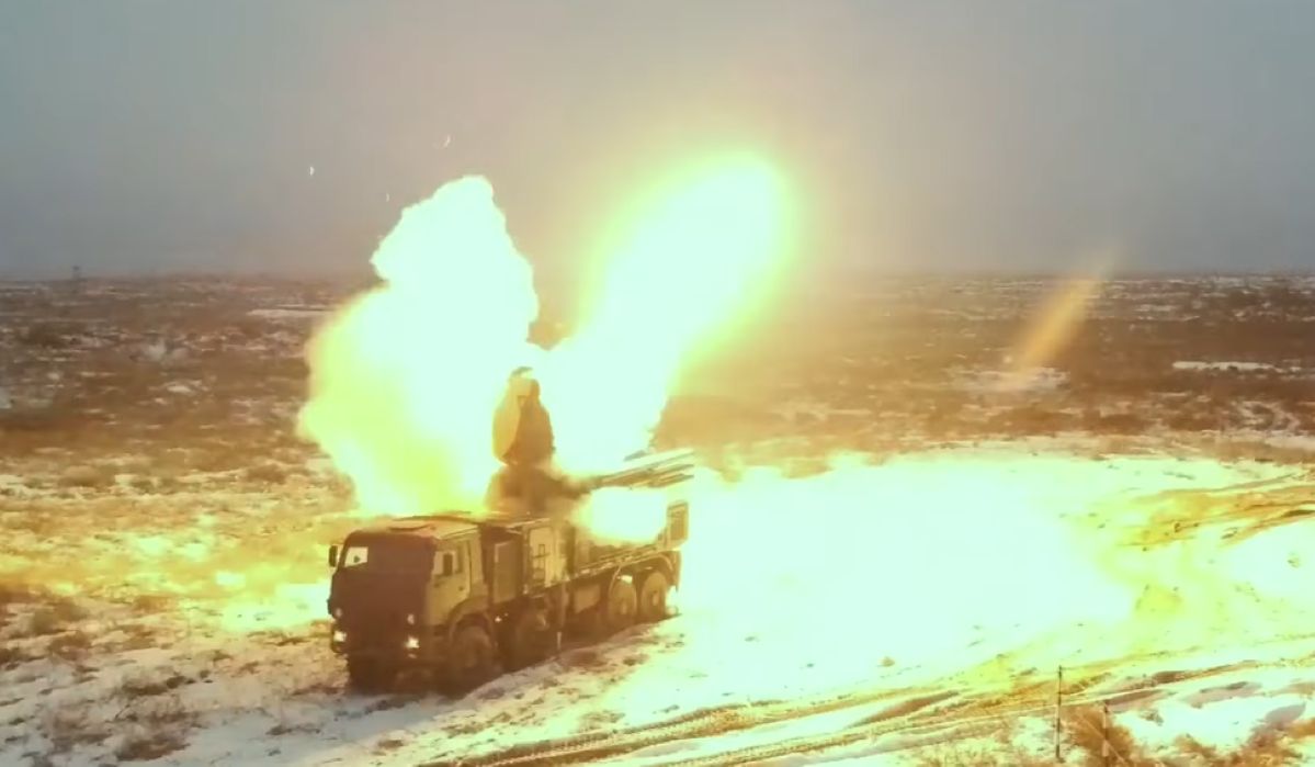 System Pancyr-S1 na nagraniu rosyjskiego ministerstwa obrony