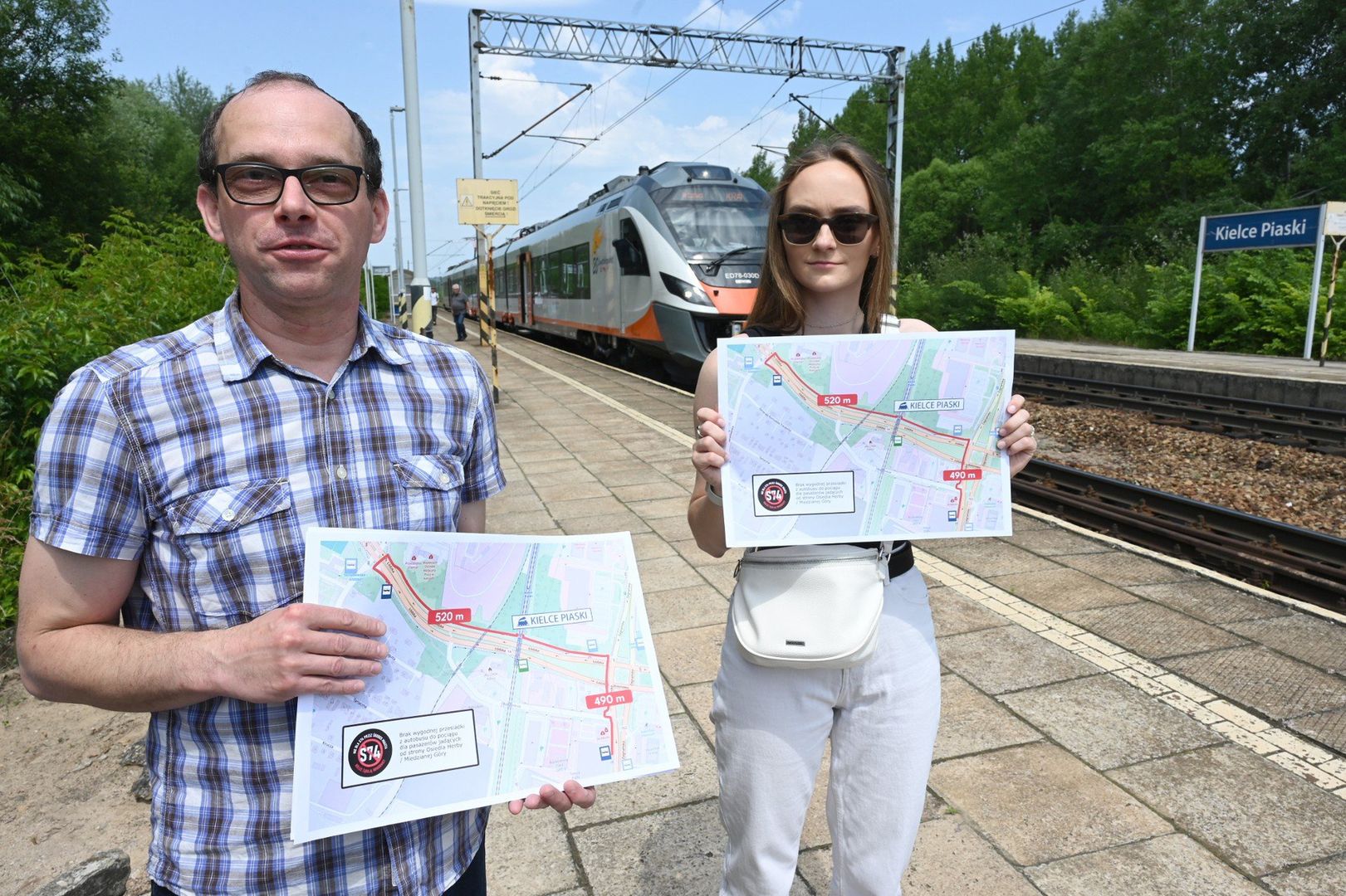 Konferencja dotyczyła braku przystanku autobusowego przy stacji Kielce Piaski mimo budowy drogi ekspresowej S74