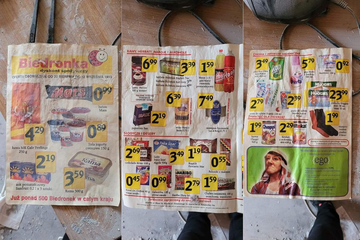 Gazetka Biedronki z 1999 roku