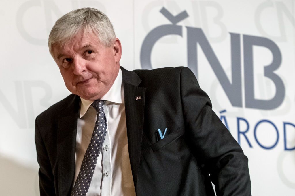 Czech Central Bank Ends Swiss Style Currency Cap Triggering Jump In KorunaJiri Rusnok, governor of the Czech central bank, exits after speaking at a news conference in Prague, Czech Republic, on Thursday, April 6, 2017. The Czech central bank cut its currency loose from a one-sided peg against the euro, setting in motion a trade that drew billions of dollars in foreign investment into the bond market and spurring the koruna to its strongest level since 2013. Photographer: Martin Divisek/Bloomberg via Getty ImagesBloombergMacro Economics, Central Bank, Finance, TOPNEWS, Financial