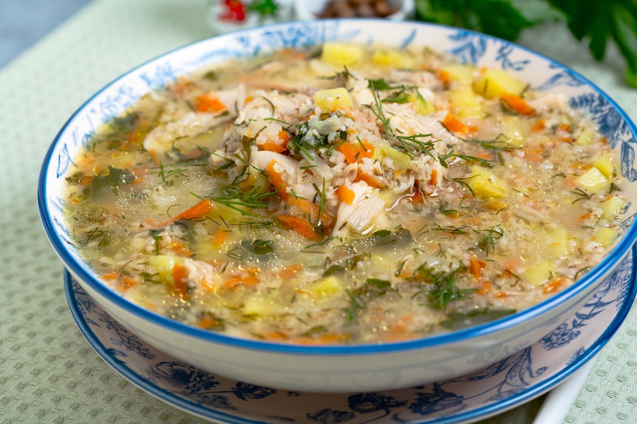 Krupnik z sosem sojowym