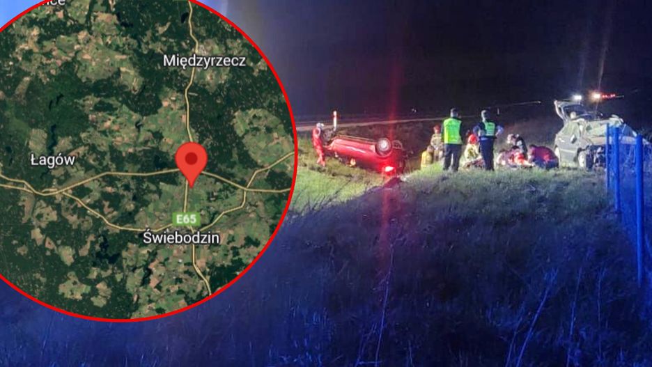 Wypadek na drodze S3 koło Świebodzina