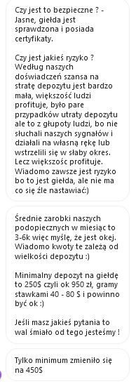 Oto co napisał profil podczas zapytania o dołączenie do grupy