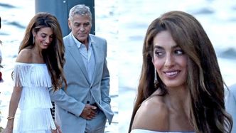 George Clooney z MŁODSZĄ o 17 lat żoną nad jeziorem Como. Amal zachwyciła zebranych sukienką z frędzlami