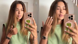 Sandra Kubicka wymachuje dłońmi na nagraniu. Z jej palca ZNIKNĘŁA OBRĄCZKA