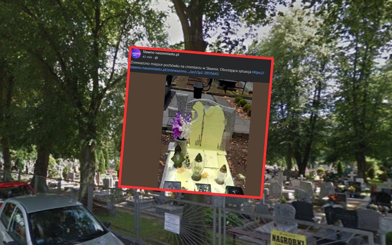 Przykry widok na cmentarzu. Rozmawiali z rodziną. "Są oburzeni"