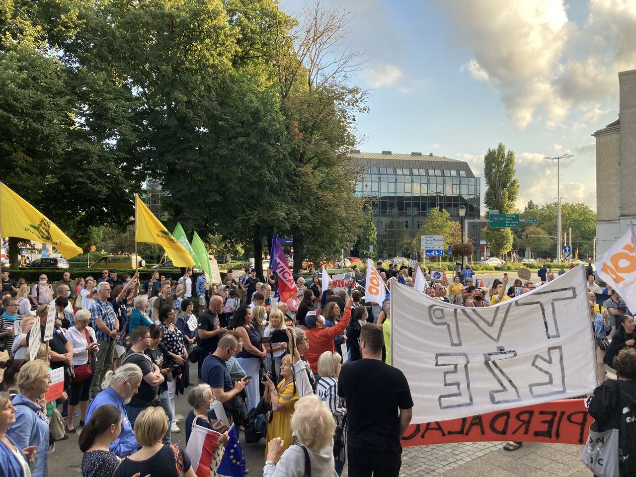 Gdańsk. Manifestacja przeciwko "Lex TVN"