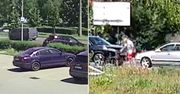 Przejechał przez żywopłot i uderzył w inne auto. Kierowcę nagrały kamery