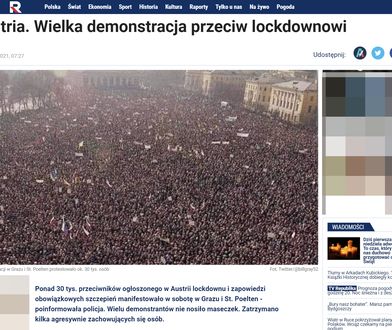 Kompromitacja TV Republika. Zdjęcie z "protestu antyszczepionkowców" ma 30 lat